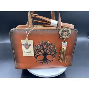 Purse Handbag Cross Body Genuine Leather Tree of Life Hand Made  Artisanal